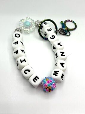 Office Manager Beaded Stretch Keychain Bracelet